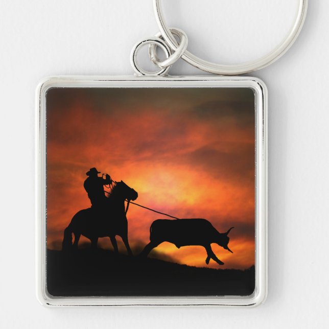 Cowboy Roping Key Chain (Front)