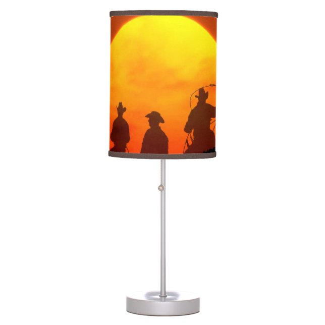 Cowboy Roundup Time Arizona western desk lamp (Front)
