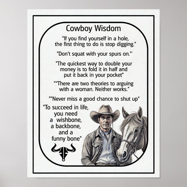 Cowboy Rules and Wisdom  Poster (Front)