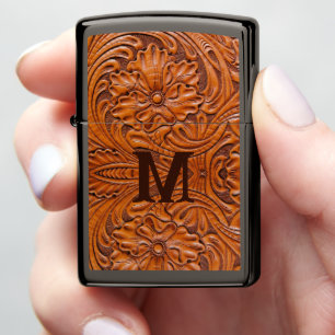 Cowboy Rustic country western wedding monogram Zippo Lighter