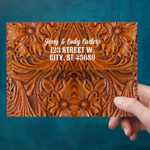 Cowboy Rustic Couples Western Country Wedding Envelope