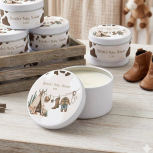 Cowboy rustic howdy Western desert baby shower Mini Candle Favors
