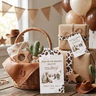 Cowboy rustic modern Western desert baby shower Gift Tags