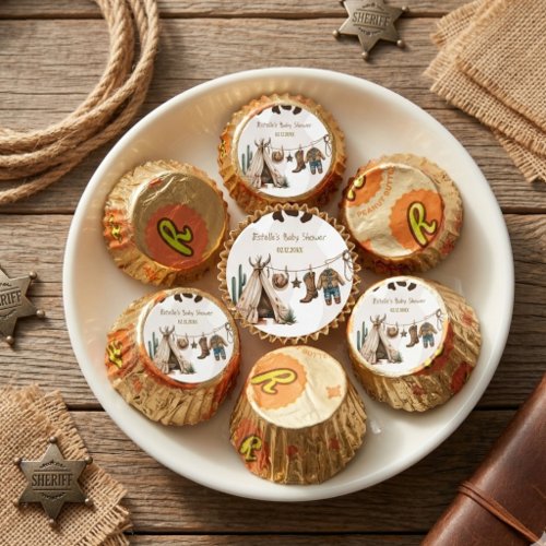 Cowboy rustic modern Western desert baby shower Reese's Peanut Butter Cups