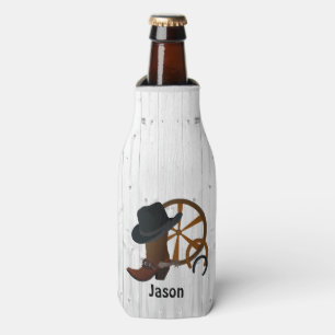 Cowboy Rustic Personalized Bottle Cooler