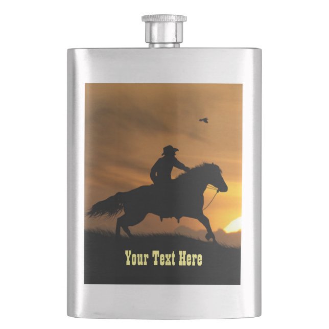 Cowboy Rustic Rugged Flask (Front)