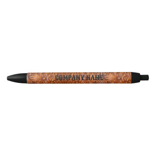 Cowboy Rustic western country leather promotional Black Ink Pen