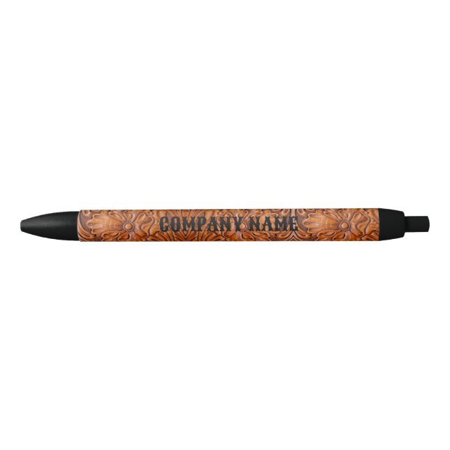 Cowboy Rustic western country leather promotional Pen (Front)