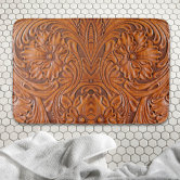 Rustic Southwest Cowboy Western Country Pattern  Bath Mat