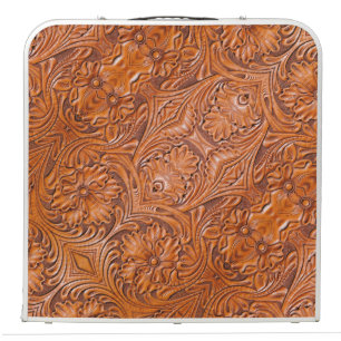 Cowboy Rustic western country tooled leather print Beer Pong Table