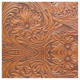 Cowboy Rustic western country tooled leather print Fabric