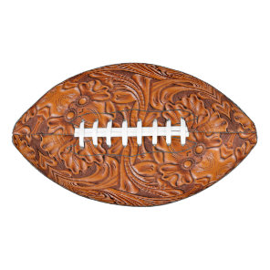 Cowboy Rustic western country tooled leather print Football