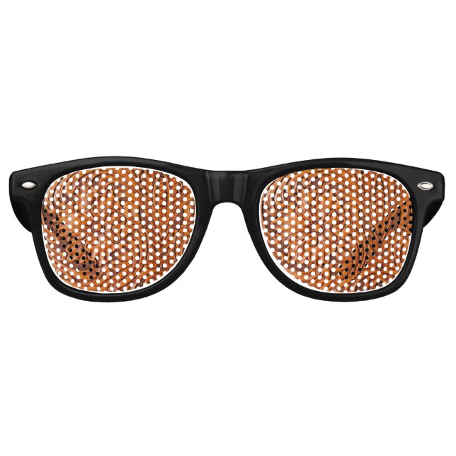 Cowboy Rustic western country tooled leather print Retro Sunglasses (Front)