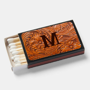 Cowboy Rustic western country wedding monogram Matchboxes