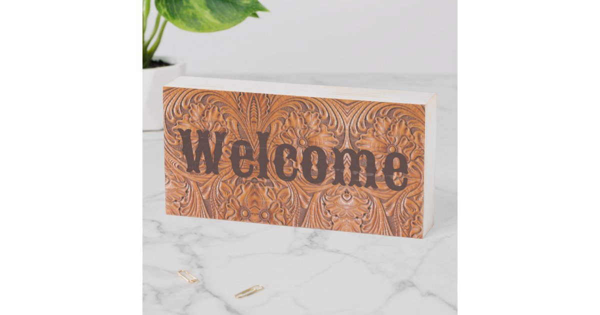 Cowboy Rustic western country welcome Wooden Box Sign | Zazzle