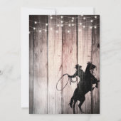 Cowboy Rustic Wood Barn Country Bridal Shower Invitation (Back)