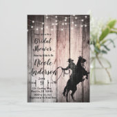 Cowboy Rustic Wood Barn Country Bridal Shower Invitation (Standing Front)