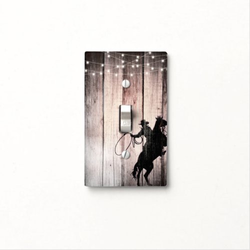 Cowboy Rustic Wood Barn Country Wild West Light Switch Cover