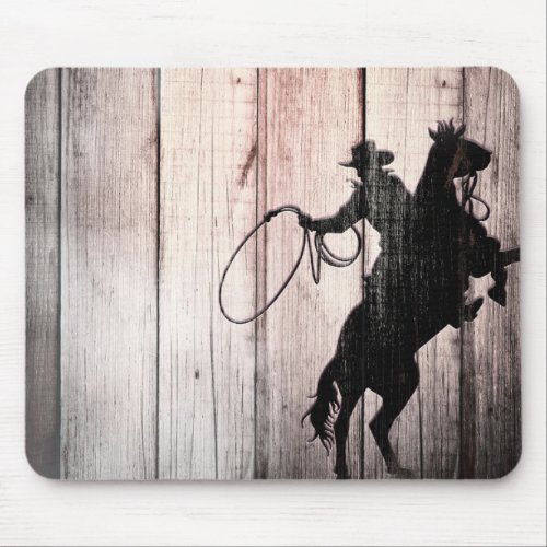 Cowboy Rustic Wood Barn Country Wild West Mouse Pad