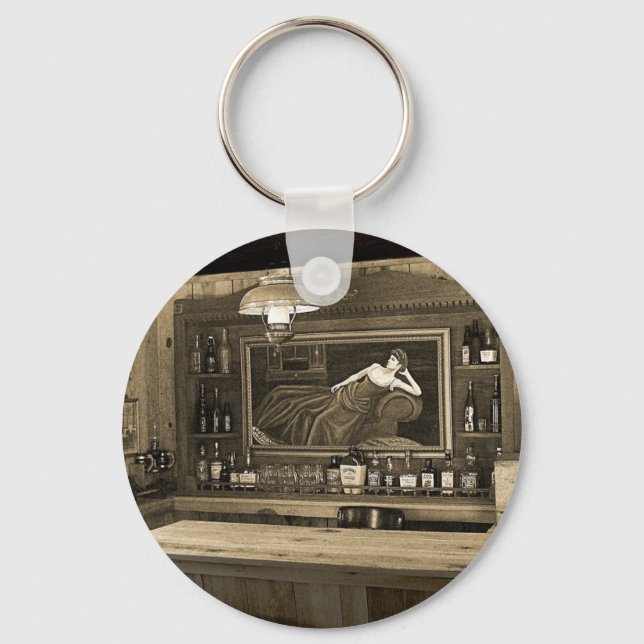 Cowboy Saloon Keychain (Front)