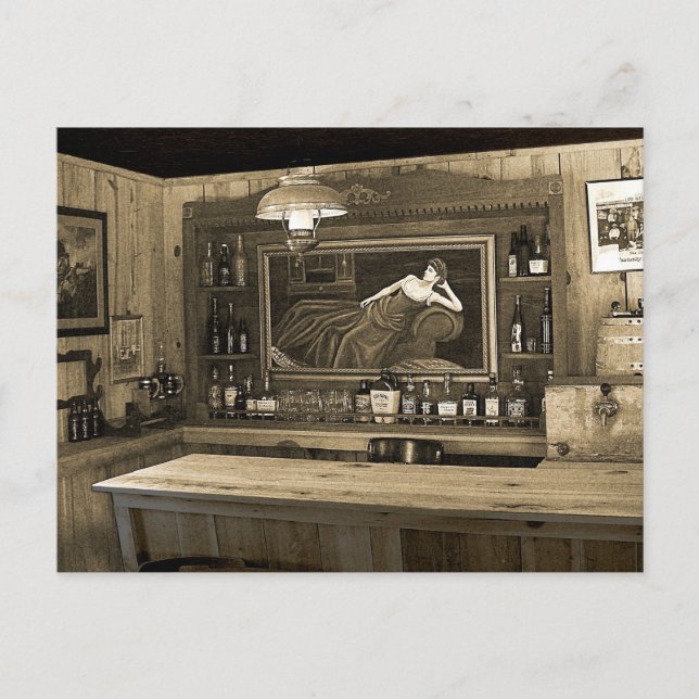 Cowboy Saloon Postcard (Front)