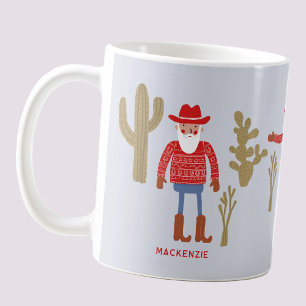 Cowboy Santa Claus Christmas Custom Text Coffee Mug