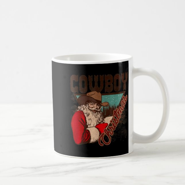 Cowboy Santa Claus Merry Christmas Western Country Coffee Mug (Right)