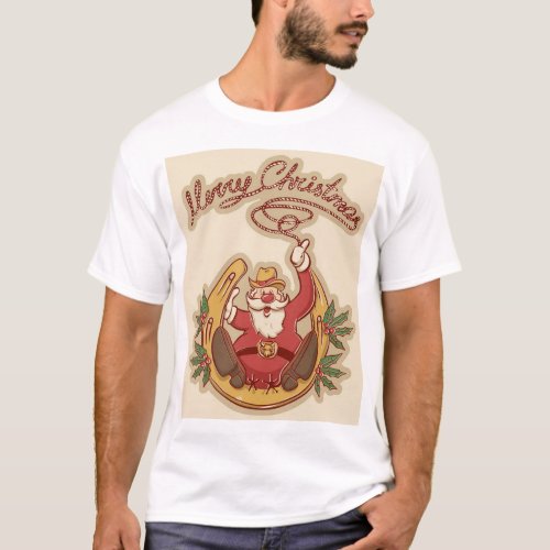 Cowboy Santa Claus T_Shirt