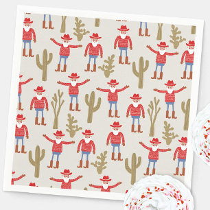 Cowboy Santa Claus Western Christmas Napkins