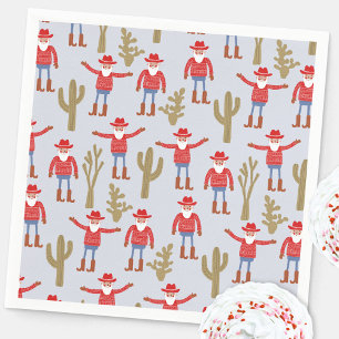 Cowboy Santa Claus Western Christmas Napkins