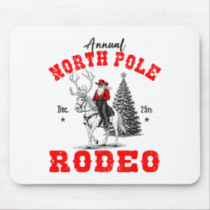 Cowboy Santa Riding Reindeer North Le Rodeo Christ Mouse Pad
