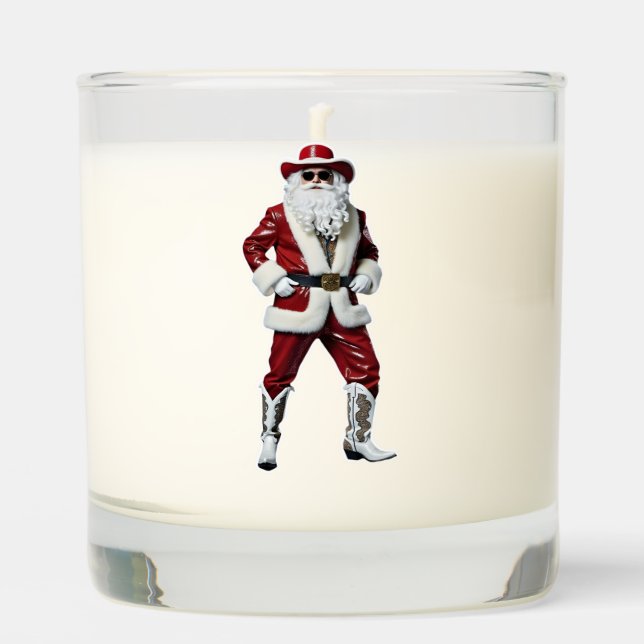 Cowboy Santa Scented Candle (Front)