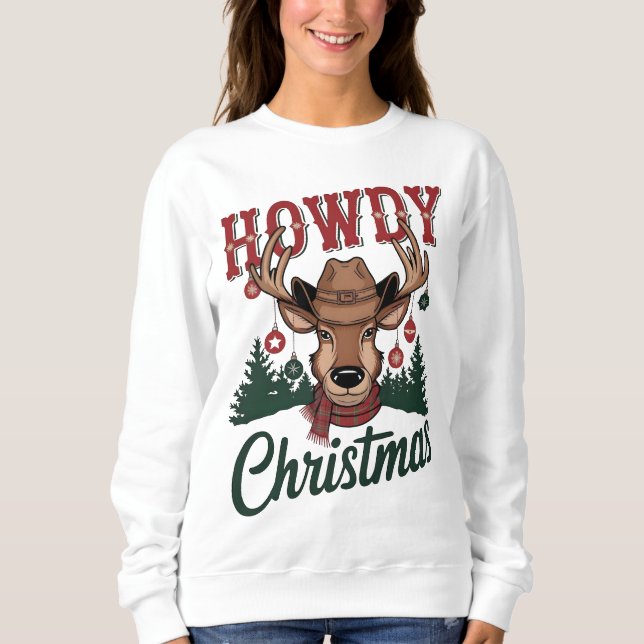 Cowboy Santa Western Christmas Rodeo PNG Design Sweatshirt (Front)