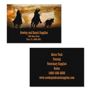 Cowboy Services or Ranch Horse Tack Fencing Business Card