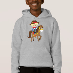 Cowboy, Sheriff, Horse, Western, Blond Hair Hoodie
