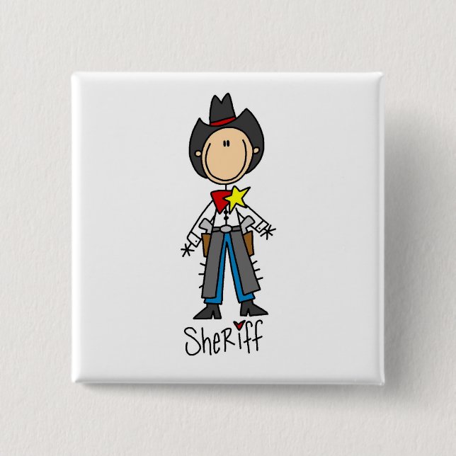 Cowboy Sheriff T-shirts and Gifts Pinback Button (Front)