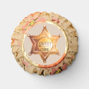 Cowboy Sherriff Birthday Party Add Boy's Name Reese's Peanut Butter Cups
