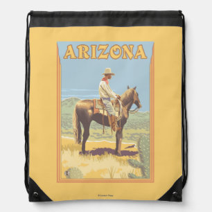 Cowboy (Side View)Arizona Drawstring Bag