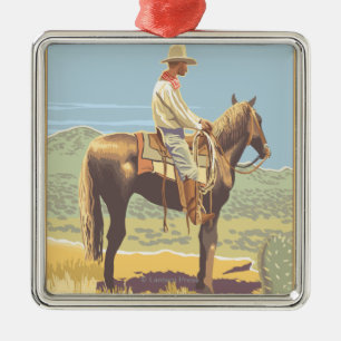 Cowboy (Side View)Arizona Metal Ornament