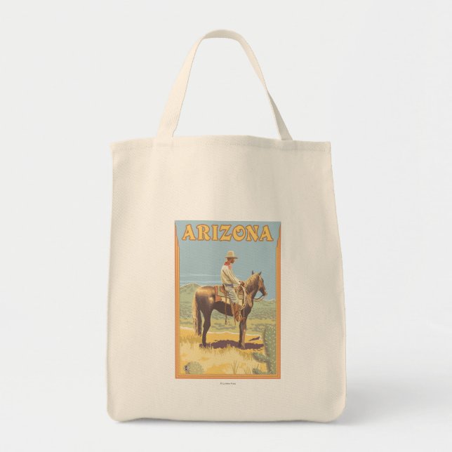 Cowboy (Side View)Arizona Tote Bag (Front)