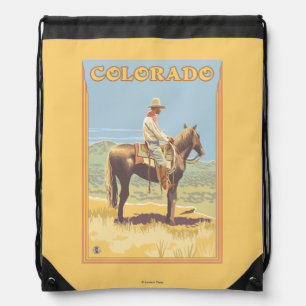 Cowboy (Side View)Colorado Drawstring Bag