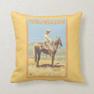 Cowboy (Side View)Colorado Throw Pillow