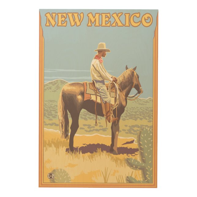 Cowboy (Side View)New Mexico Wood Wall Art (Front)