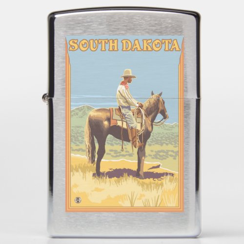 Cowboy Side ViewSouth Dakota Zippo Lighter