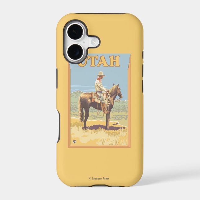 Cowboy (Side View)Utah Iphone Case (Back)