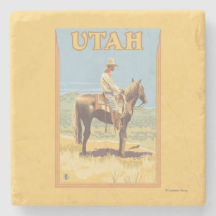 Cowboy (Side View)Utah Stone Coaster