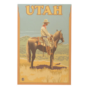 Cowboy (Side View)Utah Wood Wall Art