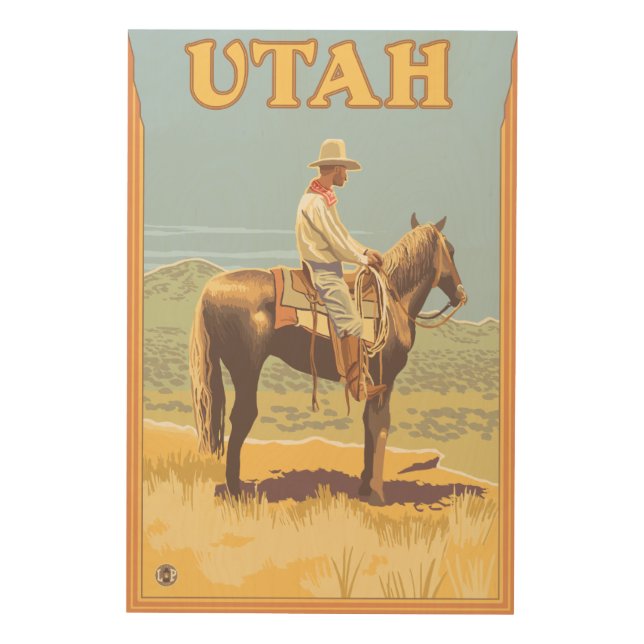 Cowboy (Side View)Utah Wood Wall Art (Front)