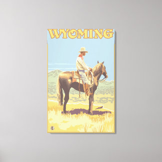 Cowboy (Side View)Wyoming Canvas Print