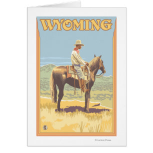 Cowboy (Side View)Wyoming Cards